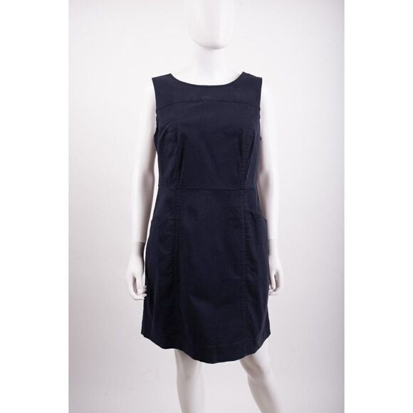 Boden Womens Tamara Dress Sheath Cotton UK 14P US 10P Navy Blue NWT - Picture 1 of 6